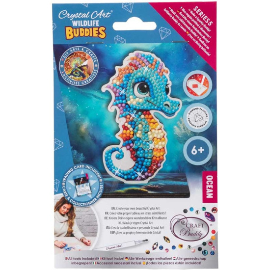 Комплект за диамантена бродерия, Craft Buddy, Crystal Art Buddies, Водно конче, 7 части Комплект за диамантена бродерия, Craft Buddy, Crystal Art Buddies, Водно конче, 7 части