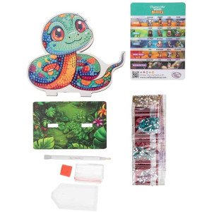 Комплект за диамантена бродерия, Craft Buddy, Crystal Art Buddies, Змия, 7 части