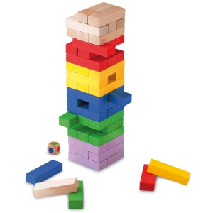 Цветна дженга със зарче 