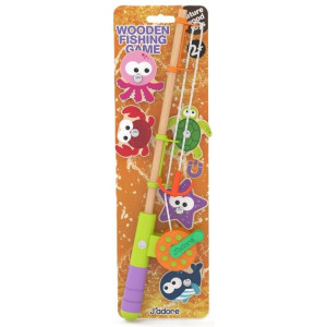 Дървена магнитна игра Jadore - Риболов, оранжев