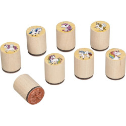 Дървени печати Goki - Еднорог, асортимент