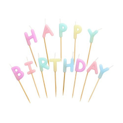 Свещи PS Букви HBD пастелни