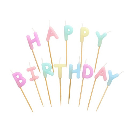 Свещи PS Букви HBD пастелни