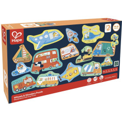 Детски пъзел HaPe 15 в 1 - Превозни средства