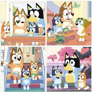 Детски пъзел в куфарче Educa 4 в 1 - Блуи