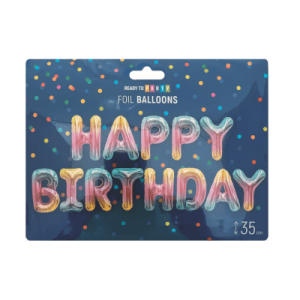 Фолиеви балони - цветни букви Happy Birthday  - 35 см - 13 бр.