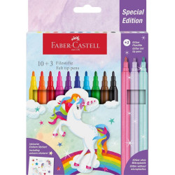 Флумастери Faber-Castell - Еднорог, 10 + 3 цвята