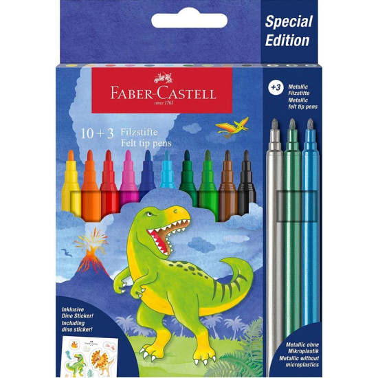 Флумастери Faber-Castell Dino - 13 броя Флумастери Faber-Castell Dino - 13 броя