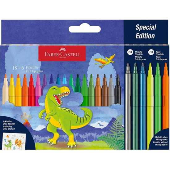Флумастери Faber-Castell Dino - 24 броя Флумастери Faber-Castell Dino - 24 броя