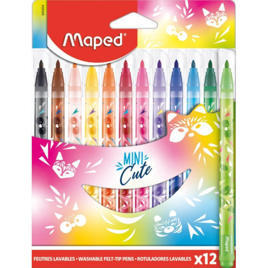 Флумастери Maped Mini Cute - 12 цвята