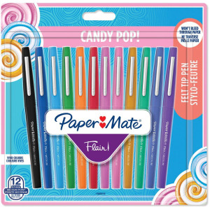 Флумастери Paper Mate Flair - Candy Pop, 12 цвята