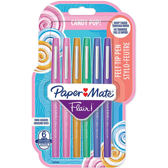 Флумастери Paper Mate Flair - Candy Pop, 6 цвята