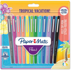 Флумастери Paper Mate Flair - Tropical Vacation, 12 цвята