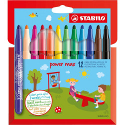 Флумастери Stabilo Power Max - 12 цвята Флумастери Stabilo Power Max - 12 цвята