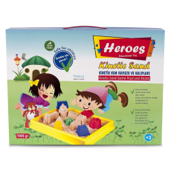 Кинетичен пясък Heroes - Голям басейн, с 8 фигурки,1000 g Кинетичен пясък Heroes - Голям басейн, с 8 фигурки,1000 g