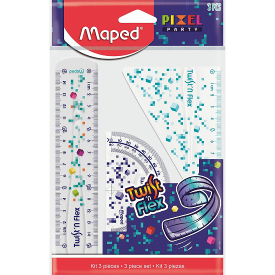 Комплект чертожни пособия Maped Pixel Party - 3 части