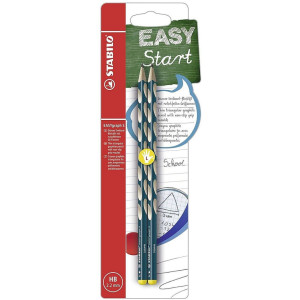 Комплект ергономични моливи Stabilo Easy - HB, 2 броя, за лява ръка