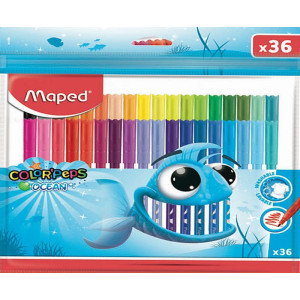 Комплект флумастери Maped Color Peps - Ocean, 36 цвята