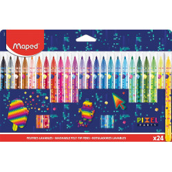 Комплект флумастери Maped Color Peps - Pixel Party, 24 цвята