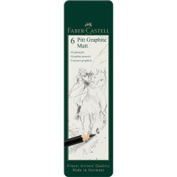 Комплект графитни моливи Faber-Castell Pitt - Matt, 6 броя