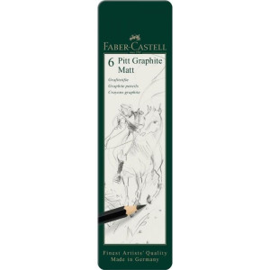 Комплект графитни моливи Faber-Castell Pitt - Matt, 6 броя