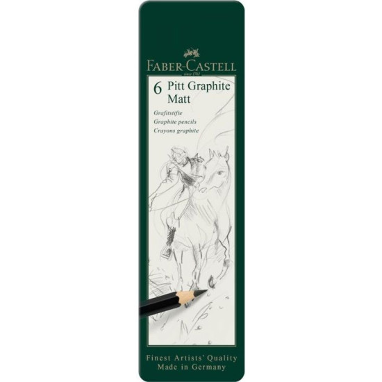 Комплект графитни моливи Faber-Castell Pitt - Matt, 6 броя Комплект графитни моливи Faber-Castell Pitt - Matt, 6 броя