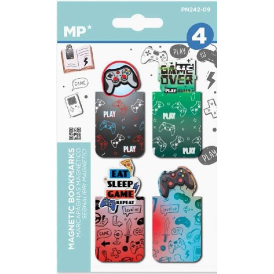 Комплект магнитни книгоразделители MP - Game, 4 броя Комплект магнитни книгоразделители MP - Game, 4 броя