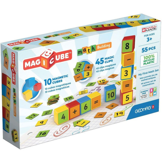 Комплект магнитни кубчета Geomag - Magicube, Math Building, 55 части