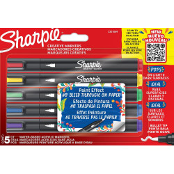 Комплект маркери Sharpie Acrylic - 5 цвята, блистер