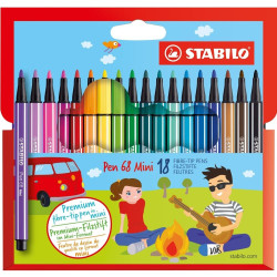 Комплект мини флумастери Stabilo Pen 68 - 18 цвята Комплект мини флумастери Stabilo Pen 68 - 18 цвята