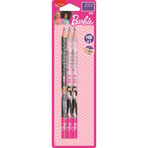 Комплект моливи Maped Barbie - HB, 6 броя