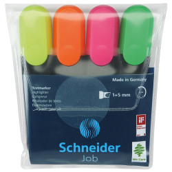 Комплект от 4 цвята текстмаркери Schneider Job Комплект от 4 цвята текстмаркери Schneider Job