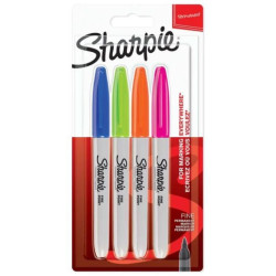 Комплект перманентни маркери Sharpie - F, 4 цвята