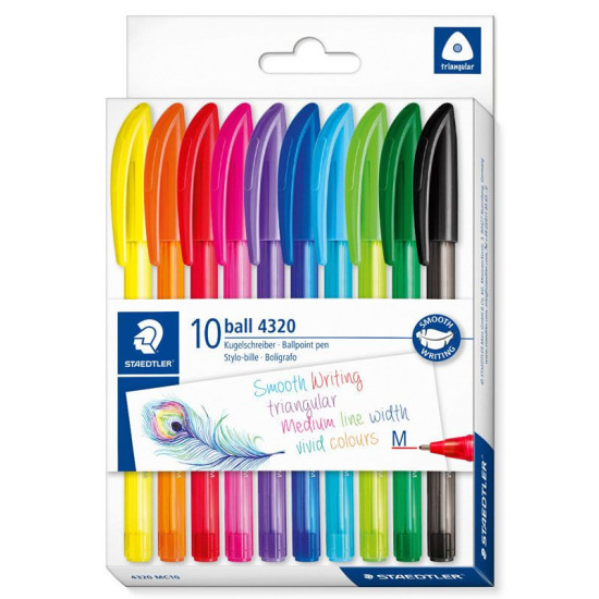 Комплект разноцветни химикалки Staedtler, 10 бр.