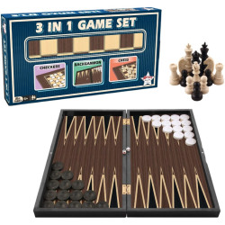 Комплект шах, табла и дама Star - 3 in 1 Game Set, 48 x 48 cm
