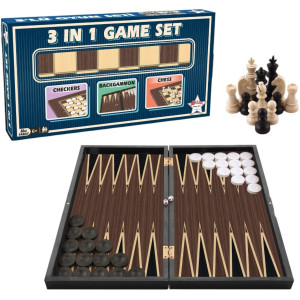 Комплект шах, табла и дама Star - 3 in 1 Game Set, 48 x 48 cm