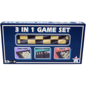 Комплект шах, табла и дама Star - 3 in 1 Game Set, 48 x 48 cm