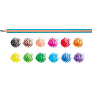 Комплект цветни моливи Carioca - Supercolor Hexagon, 12 цвята