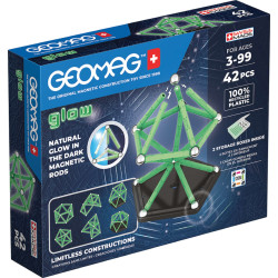 Mагнитен конструктор Geomag - Glow, 42 части Mагнитен конструктор Geomag - Glow, 42 части