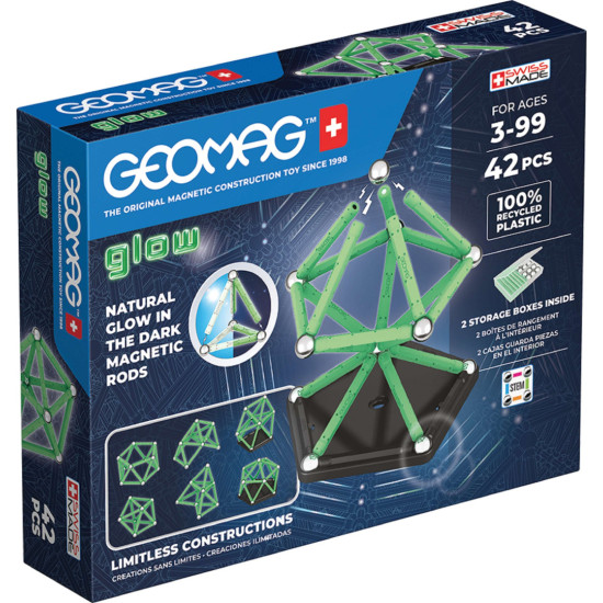 Mагнитен конструктор Geomag - Glow, 42 части