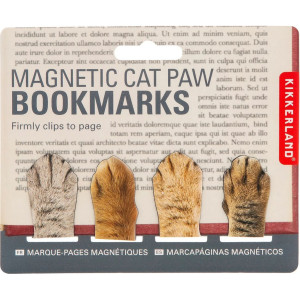 Магнитни книгоразделители Kikkerland - Котешка лапа, 4 броя