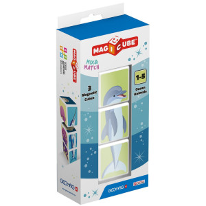 Магнитни кубчета Geomag - Животни от океана, 3 части