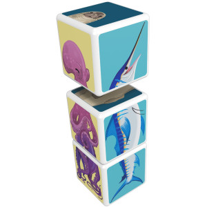 Магнитни кубчета Geomag - Животни от океана, 3 части