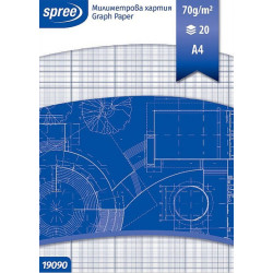 Милиметрова хартия Spree - A4, 20 листа Милиметрова хартия Spree - A4, 20 листа