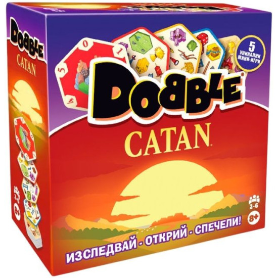 Настолна игра Dobble: Catan - Парти Настолна игра Dobble: Catan - Парти