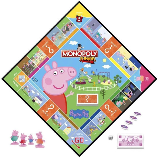 Настолна игра Hasbro Monopoly Junior: Peppa Pig (Българско издание)