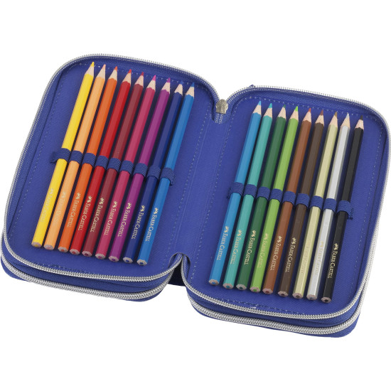 Несесер с пособия Faber-Castell - Динозавър, с 3 ципа Несесер с пособия Faber-Castell - Динозавър, с 3 ципа