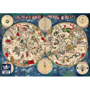 Пъзел Black Sea от 500 части - Небесна карта, 1670 г., Фредерик де Вит