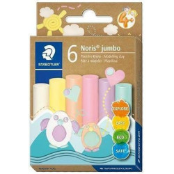 Пластилин Staedtler Noris Jumbo - 6 броя, пастелни Пластилин Staedtler Noris Jumbo - 6 броя, пастелни