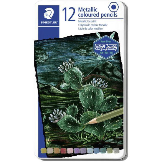 Цветни моливи Staedler 146 Metallic 12 цв мет.кутия